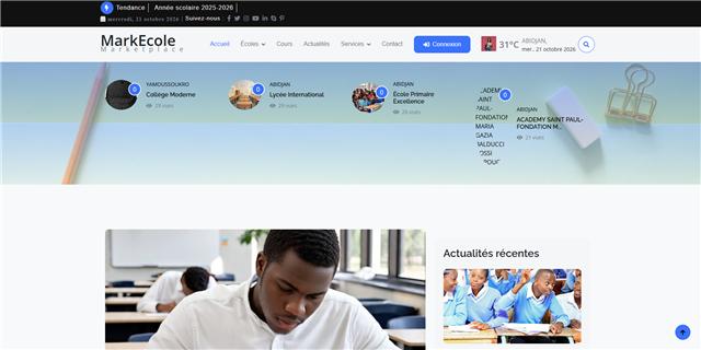 Aperçu du projet Marketplace scolaire